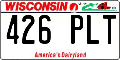 WI license plate 426PLT