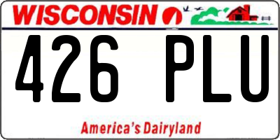 WI license plate 426PLU