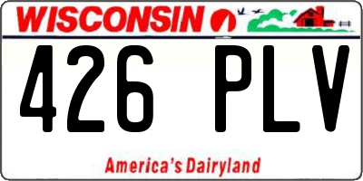 WI license plate 426PLV
