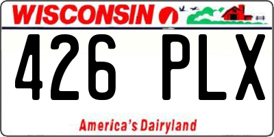 WI license plate 426PLX