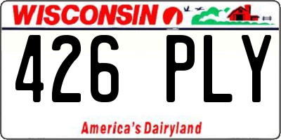 WI license plate 426PLY