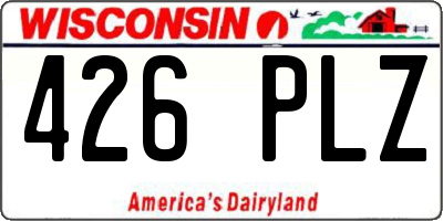 WI license plate 426PLZ