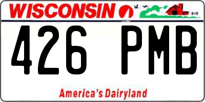 WI license plate 426PMB