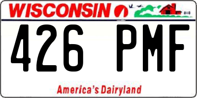 WI license plate 426PMF