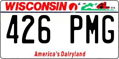 WI license plate 426PMG