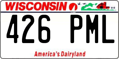WI license plate 426PML