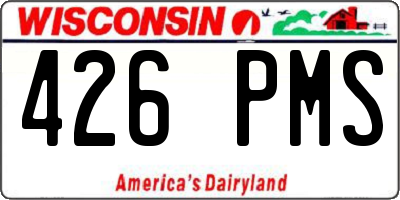 WI license plate 426PMS