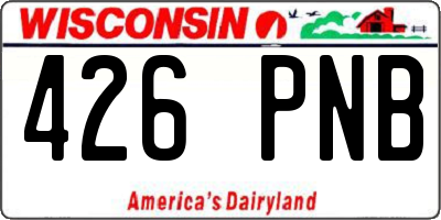 WI license plate 426PNB