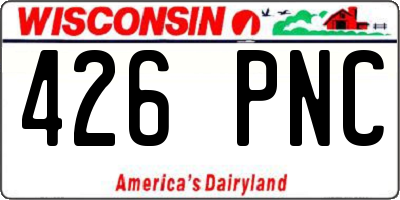 WI license plate 426PNC