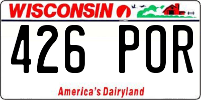 WI license plate 426POR