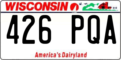 WI license plate 426PQA