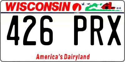 WI license plate 426PRX