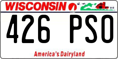 WI license plate 426PSO