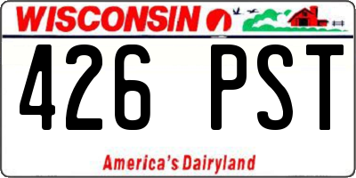 WI license plate 426PST