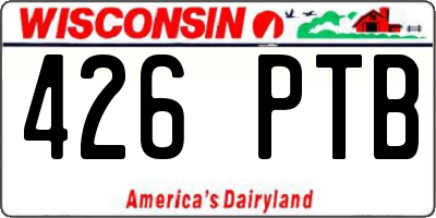 WI license plate 426PTB