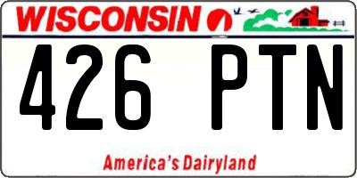 WI license plate 426PTN