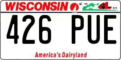 WI license plate 426PUE
