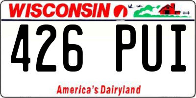 WI license plate 426PUI