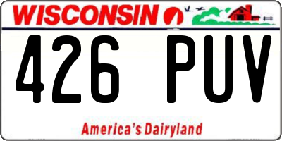 WI license plate 426PUV