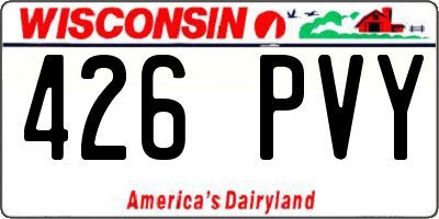 WI license plate 426PVY