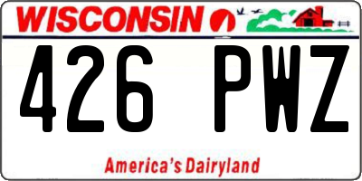 WI license plate 426PWZ