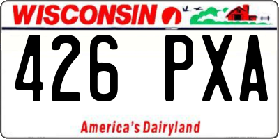 WI license plate 426PXA
