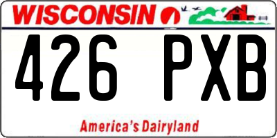 WI license plate 426PXB
