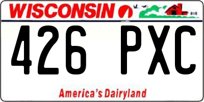WI license plate 426PXC