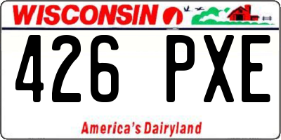 WI license plate 426PXE
