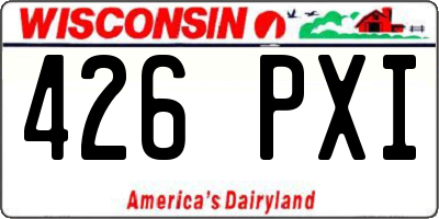 WI license plate 426PXI
