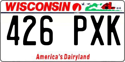 WI license plate 426PXK