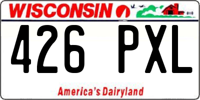 WI license plate 426PXL