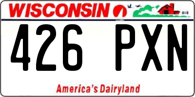 WI license plate 426PXN