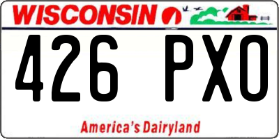 WI license plate 426PXO