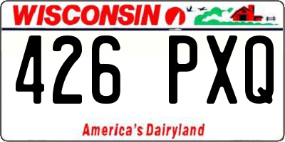 WI license plate 426PXQ