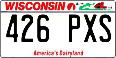 WI license plate 426PXS