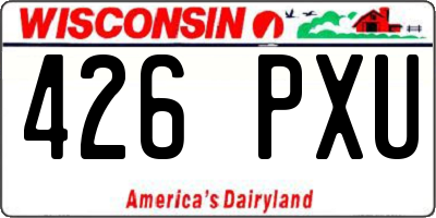 WI license plate 426PXU
