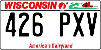 WI license plate 426PXV