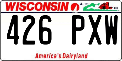 WI license plate 426PXW