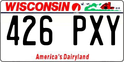 WI license plate 426PXY