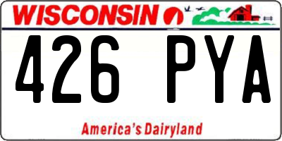 WI license plate 426PYA