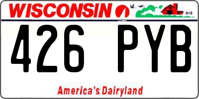 WI license plate 426PYB