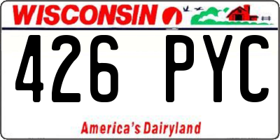WI license plate 426PYC