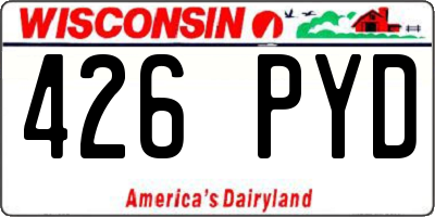 WI license plate 426PYD