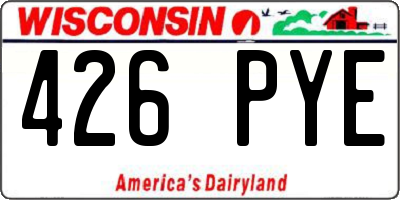 WI license plate 426PYE