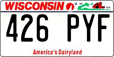 WI license plate 426PYF