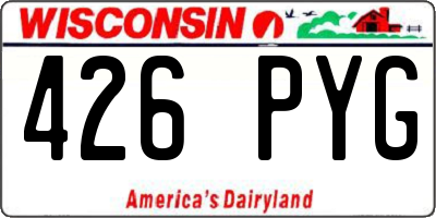WI license plate 426PYG