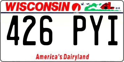 WI license plate 426PYI