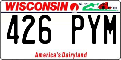WI license plate 426PYM