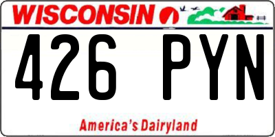 WI license plate 426PYN